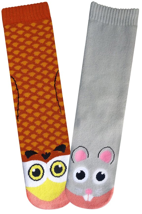 Womens Owl Vs. Mouse Socks
